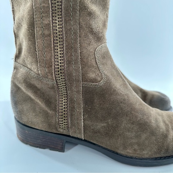 Franco Sarto knee high boots Panko 8 Brown suede distressed riding equestrian - Picture 6 of 14